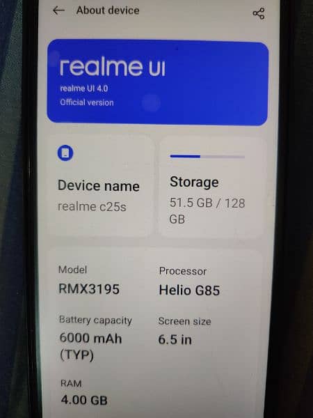 Realme C25s , 4Gb/128 Gb ,pta official 8