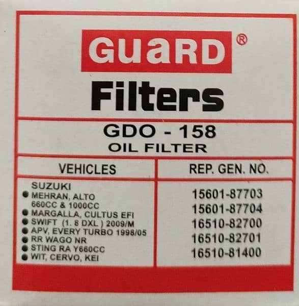 6 pcs oil filter all Suzuki cars 6 pcs air filter all Suzuki cars 0