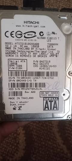 laptop hard drive 100 gb