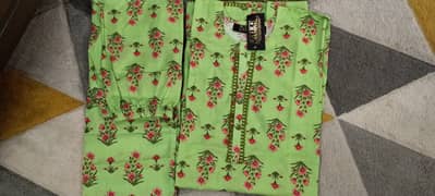 2 pc suit lawn best quality green colour 0