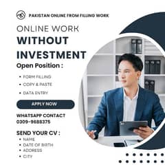 ONLINE WORK WITHOUT INVESTMENT NO FEE APPLY NOW WHATSAPP 03099688375