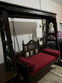 swing / jhoola / jhula / teak wood swing / hand craved  Antique  swing