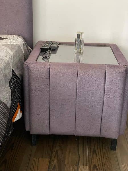 Iron King Bed in Grey with 2 side tables 1