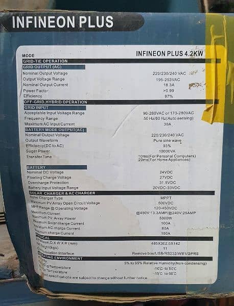 Fronus Infineon 4.2KW Hybrid Solar Inverter with Grid-Tie option 6