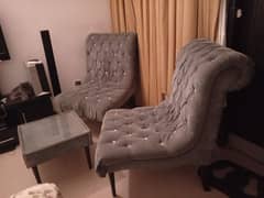 Bedroom Coffee Chairs with Table in Good Condition