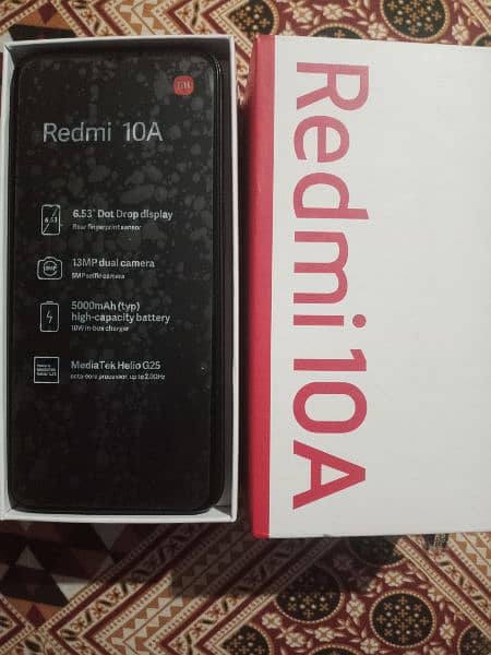 Redmi 10A 6/128 GB Black Color Just Box Open 5000mAh Battery 3