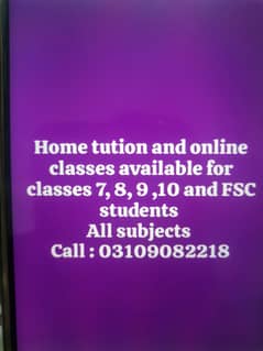 Home tuition and online classes