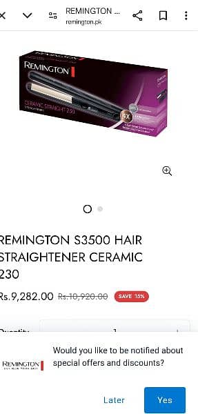 Original Remington hair straightener model s3500 2