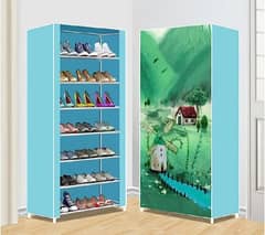 7 layer printed cover shoe rack