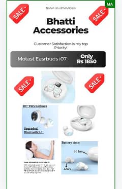 Motast I07 Earbuds Lithum Battery PerFormanCe Outclass 101% Orignal