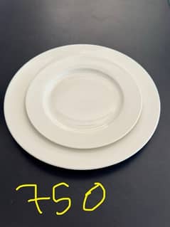 White fine bone china dinner plate - Jules China