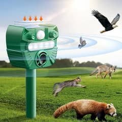 Outdoor Animal Repeller, 5 Modes Deterrent for Garden Yard Field Farm 0