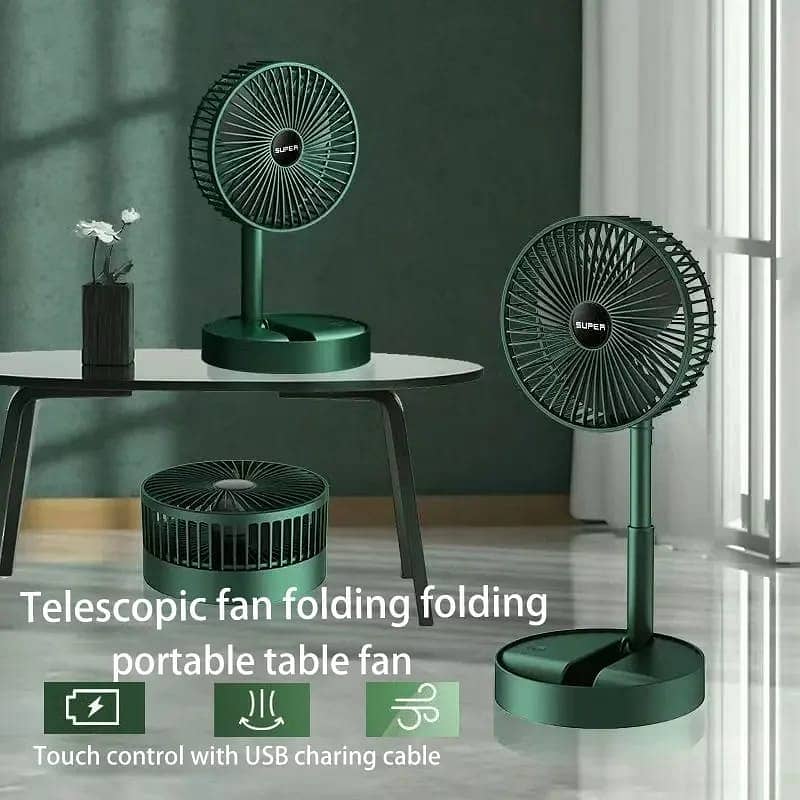 Portable Rechargeable Telescopic Folding Fan | Usb Foldable 1