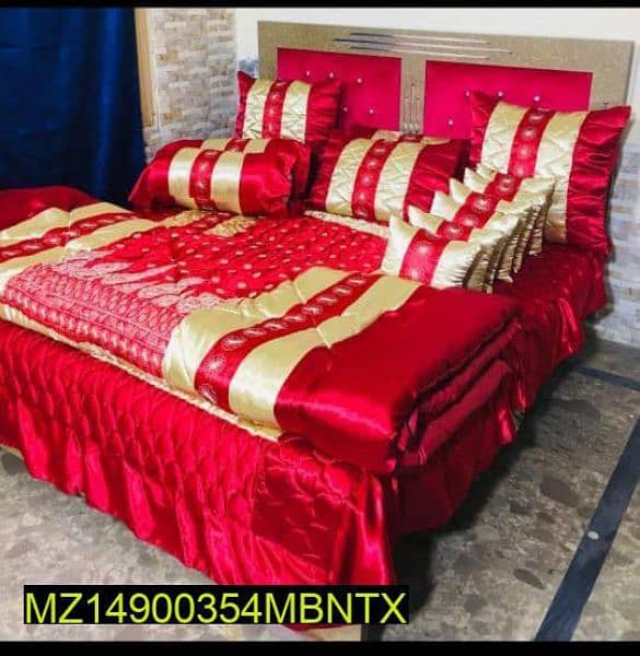 14 PC's Malai Silk Printed Double Bed Razai Sets   double bed size 0