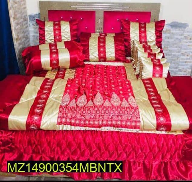 14 PC's Malai Silk Printed Double Bed Razai Sets   double bed size 1