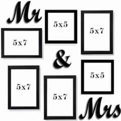 Capture Love Forever: 6 Pcs Mr & Mrs Photo Frames - Only 650 !