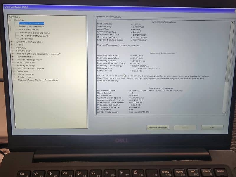 Dell Latitude 7300 Core i5 8th Laptop - 8/256 1