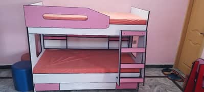 Kids bunk bed , Car bed with study table and mattress