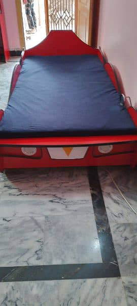 Kids bunk bed , Car bed with study table and mattress 5