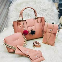 women, s leather hand bag set