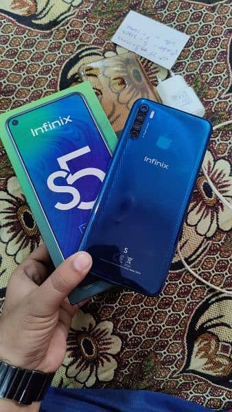 Infinix s5 6/128 with box and charger 3