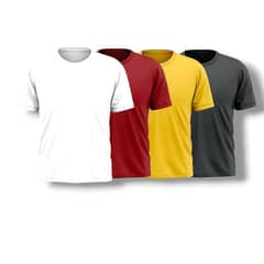 4 Pcs Men's cotton plain t-shirt