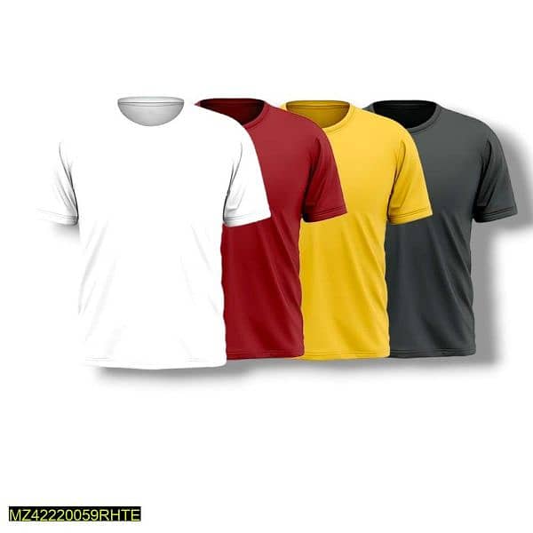 4 Pcs Men's cotton plain t-shirt 1