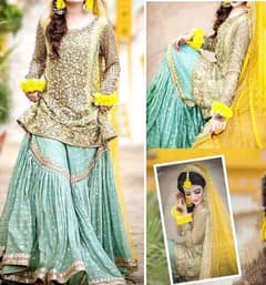 Yellow Bridal Mehndi Ghagra