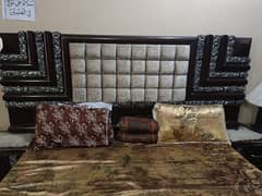 Wooden Double Bed and its 2 side tables in good condition