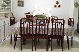 Wooden Dining Table with 8 nos of wooden Dining Chairs