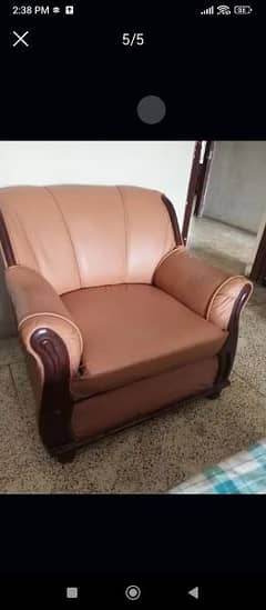 5 seater Sofa set wooden frame Good condition