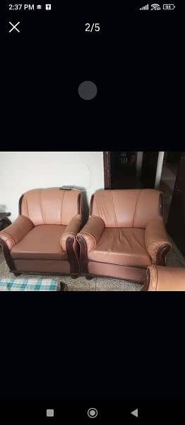 5 seater Sofa set wooden frame Good condition 3