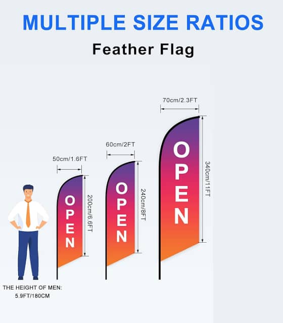 Custom Double-Sided Feather Flags for Business with Logo, 50×200cm 2