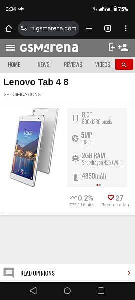 Lenovo tablet 2 GB 16 GB dual sim pta lifetime approved 4