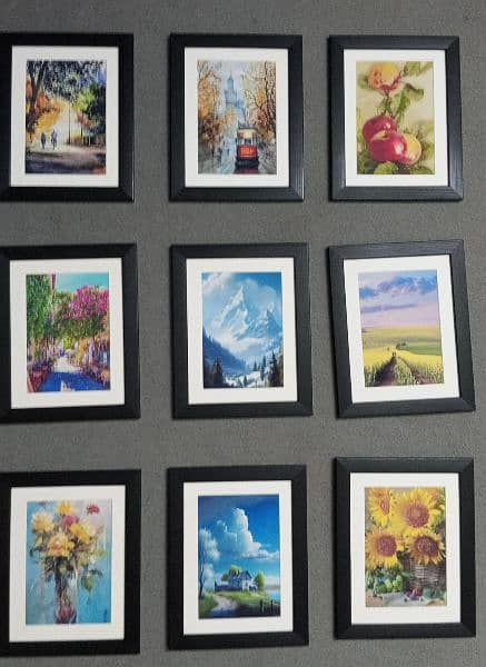 beautiful framed paintings (9 x 11 inches) 6