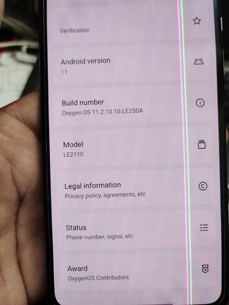 OnePlus 9 5g 12/256 little lines on display 0