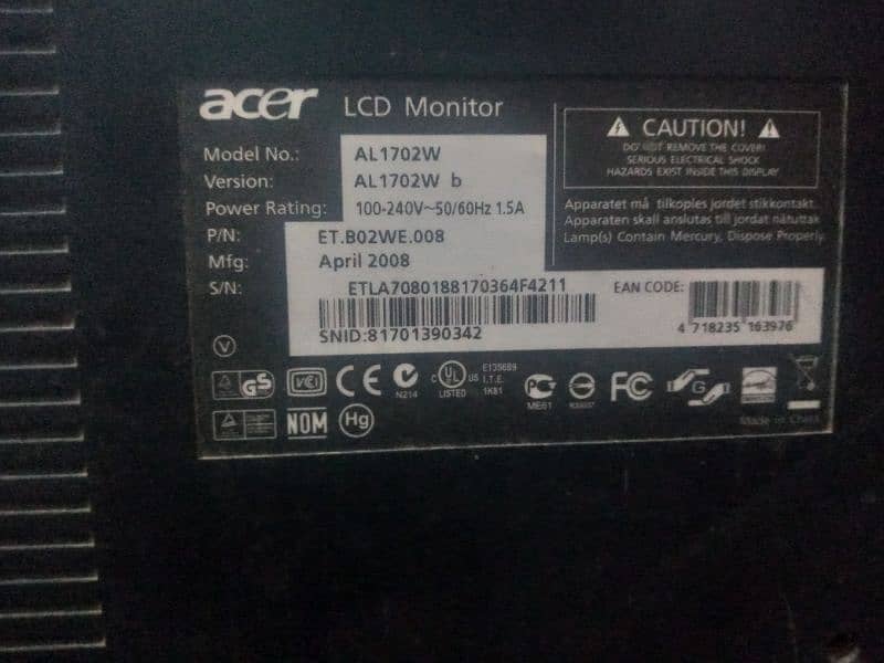 Samsung 18inch or Accer 16inch Lcd led for computer 2