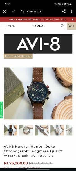 branded watch AVI-8 Hawker for men's all genuine 4