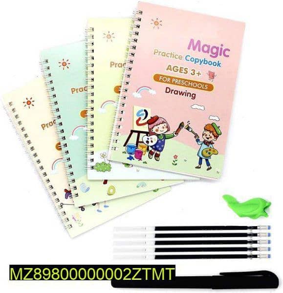 4 Pcs magic books - 10 Refills 0