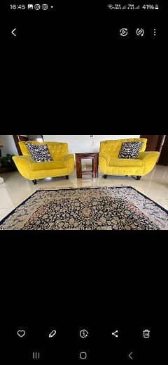 yellow velvet sofa set