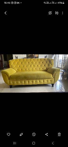 yellow velvet sofa set 1