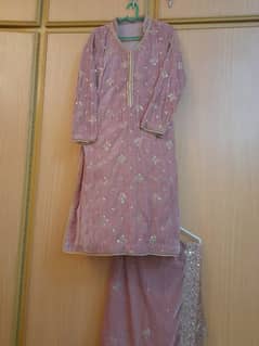 pink velvet 3 piece suit ready to wear 0