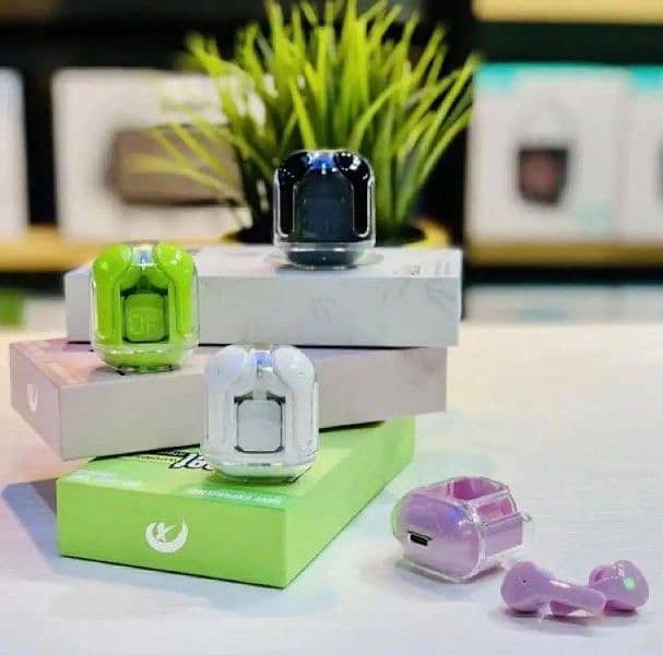 air 31 transparent earbuds Green Whatsapp 03407397461 1