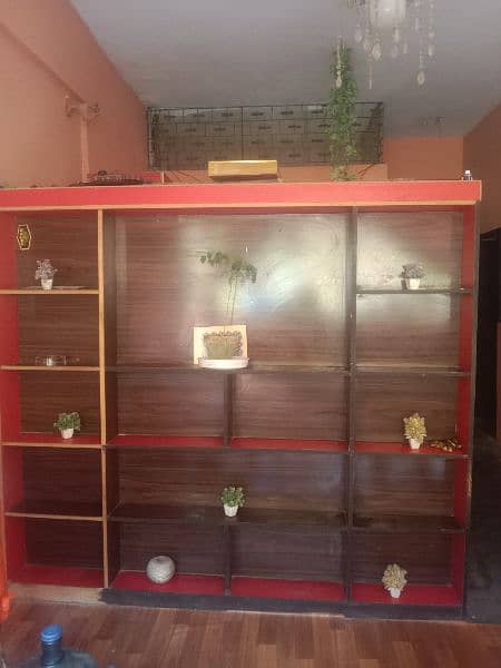 wooden sheove 2 in 1 shelves front side tv shelve n back side cabinet 1