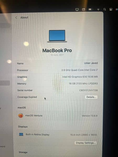 Macbook pro 2017 15-inch 4