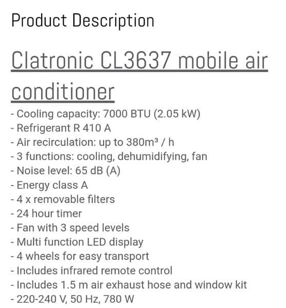 Clatronic CL 3637 Invertor Portable AC 4