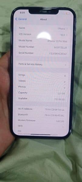 Iphone 12 Pro Max 128 Gb JV 78 battery Health Face Id Kam nahi karta. 7