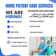 urgent need staff Nurse/lhv/medwife /Physiotherapy/patient Attendant