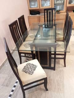 Dining table| Wooden 6 seater with 6 chairs