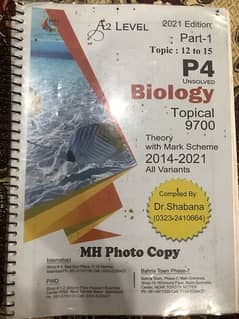 A 2-LEVEL BIOLOGY ( 9700 ) PAPER 4 TOPICAL PAST PAPER ( 2014-2021 )